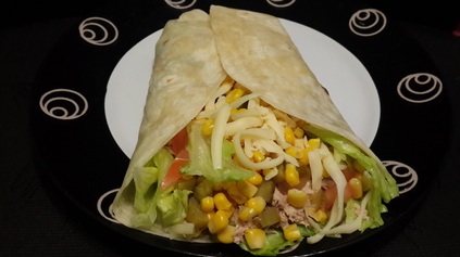 Healthy, Low fat, Tuna and cheese wrap